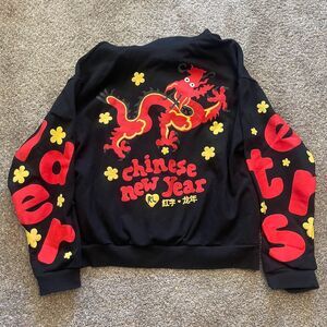 Red Letters Brand Chinese New Year Dragon Oversized Hoodie XXL Heavy Raised Txt